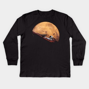 Starman In Orbit Around Mars Kids Long Sleeve T-Shirt